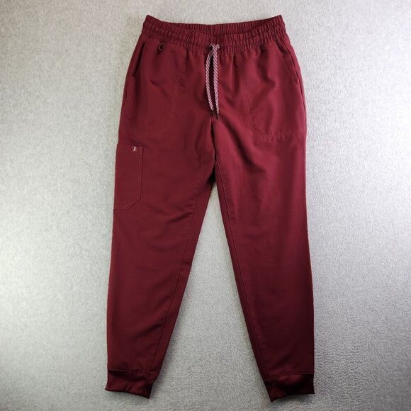 Jaanuu Scrub Pants Womens M Red Jogger Momentum 2 in 1 Cargo Built In Shorts - Picture 1 of 14